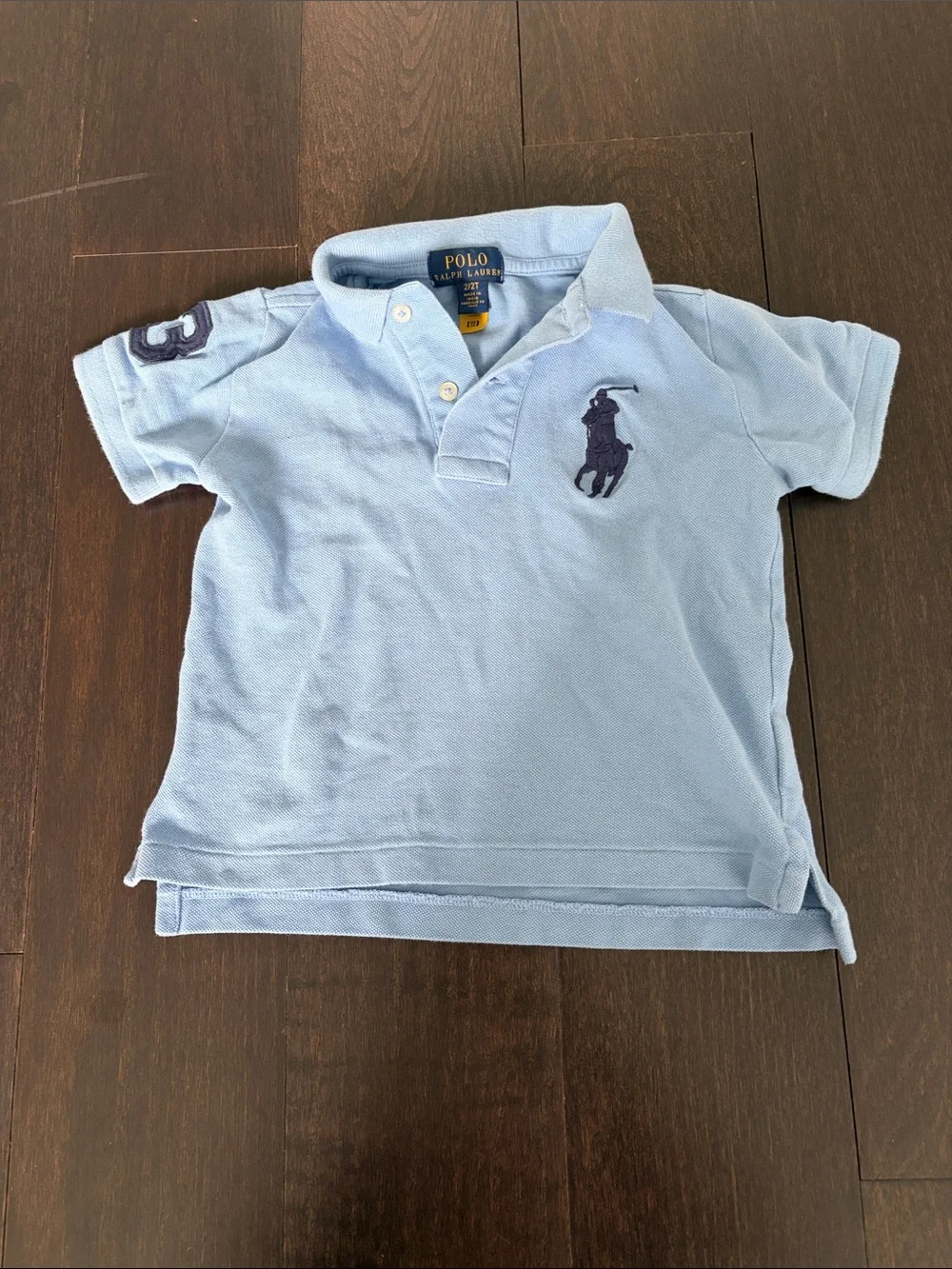 Ralph Lauren Light Blue Toddler Polo with Navy Pony